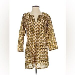 Elegant Yellow Patterned Women's Tunic